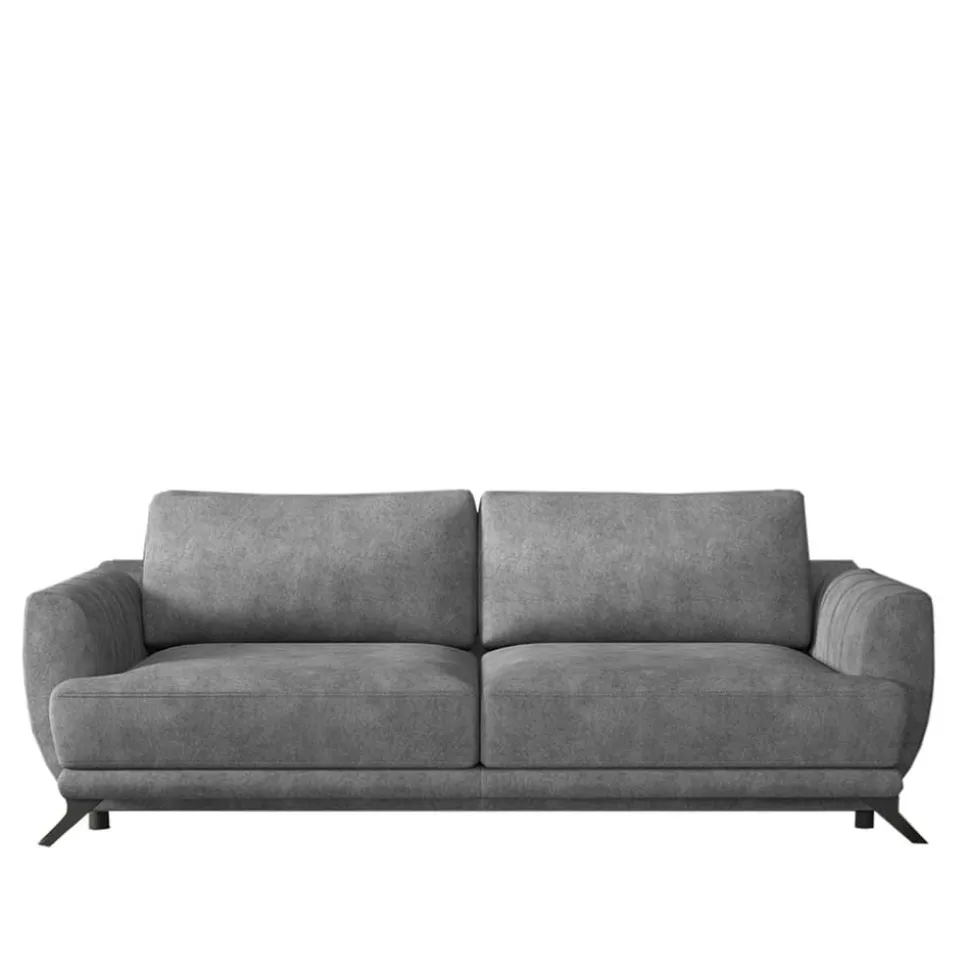 Bettsofa in Grau Stoff in Vintage Optik - Salcina