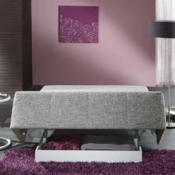 Bettsofa zum Ausklappen in hellem Silbergrau - Tropez