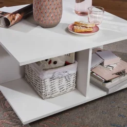 Beweglicher Wohnzimmer Couchtisch in Weiß - Kyras