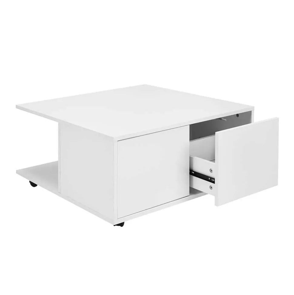Beweglicher Wohnzimmer Couchtisch in Weiß - Kyras