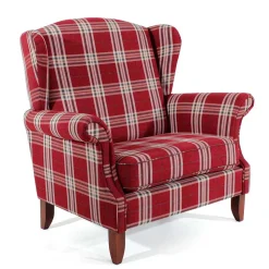 Big Ohrensessel in Rot kariert - Matieu