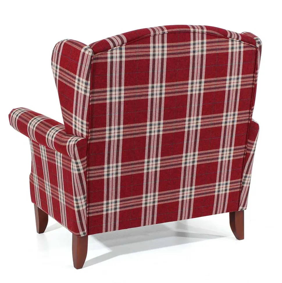 Big Ohrensessel in Rot kariert - Matieu