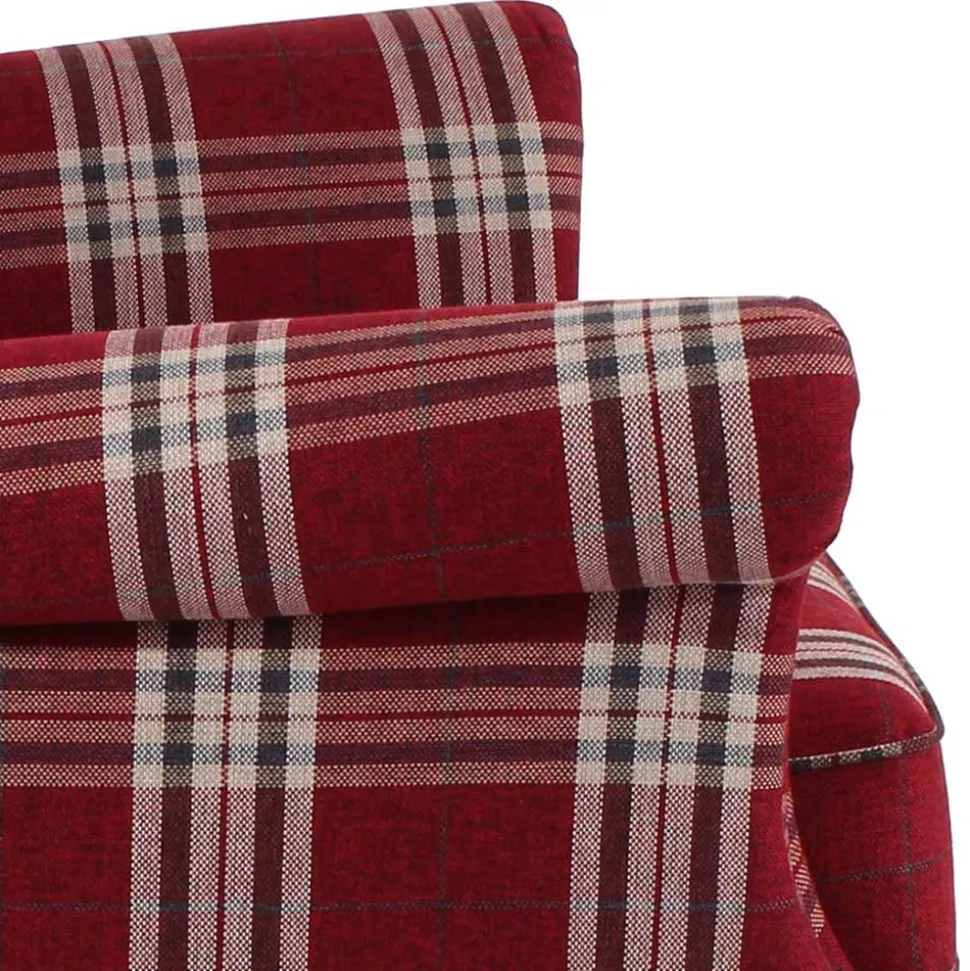 Big Ohrensessel in Rot kariert - Matieu