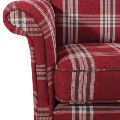 Big Ohrensessel in Rot kariert - Matieu