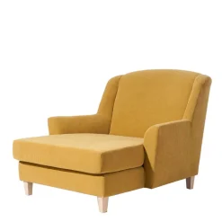 Big Polstersessel in Gelb Velours - Vynn
