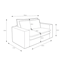 Big Sessel aus Cord in Anthrazit - Ruffos
