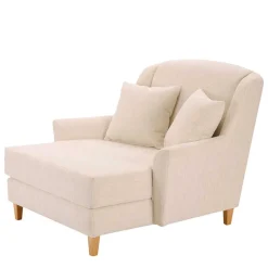 Big Sessel in Creme Webstoff - Bergion