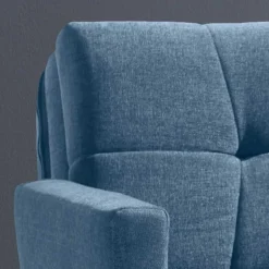Blaue Klappcouch mit Stoffbezug Flachgewebe - Lech