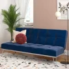 Blaue Schlafcouch mit Samt Bezug - Otrando