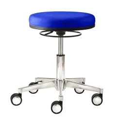 Blauer Bürohocker mit runder Sitzfläche 48cm - Suprima