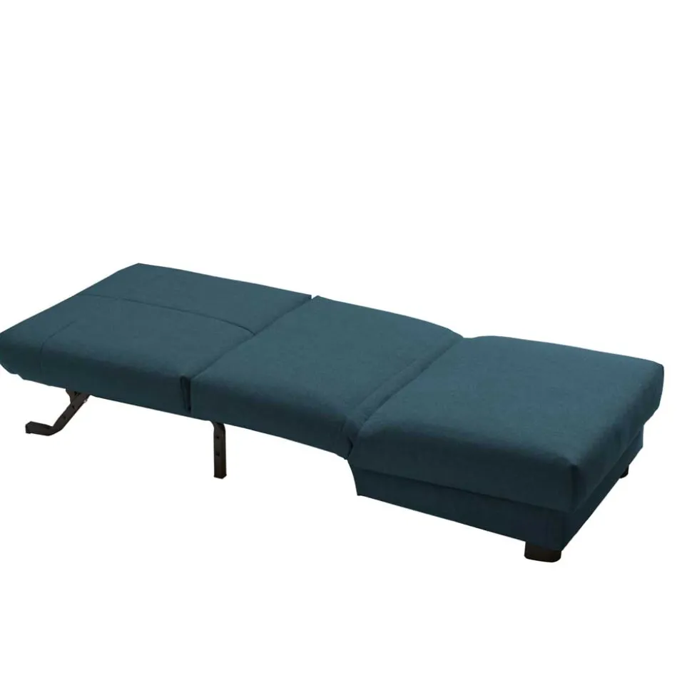 Blauer Schlafsessel mit Flachgewebe Stoffbezug - Tirenaso