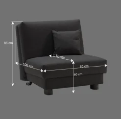 Blauer Schlafsessel mit Flachgewebe Stoffbezug - Tirenaso