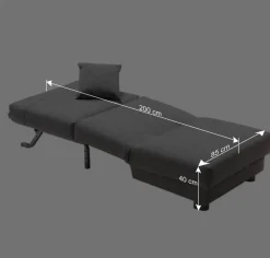 Blauer Schlafsessel mit Flachgewebe Stoffbezug - Tirenaso