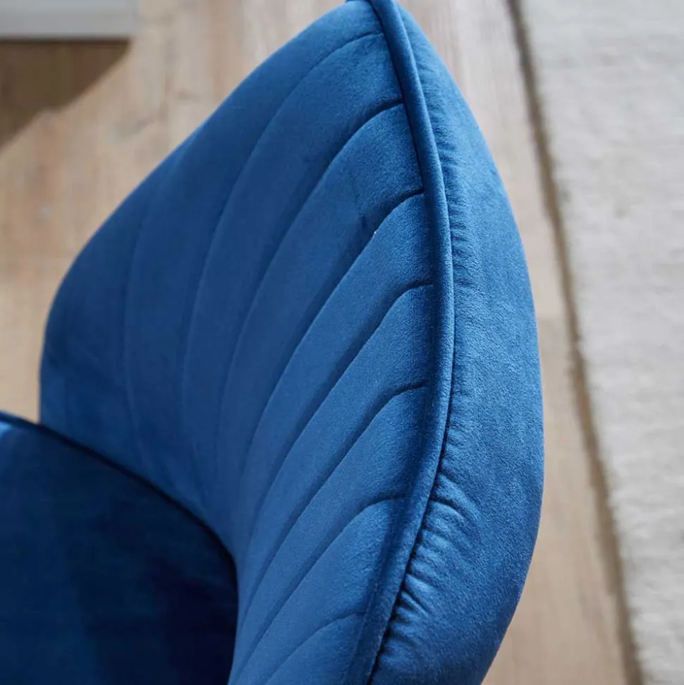 Blauer Schreibtischstuhl aus Samt - Lalita