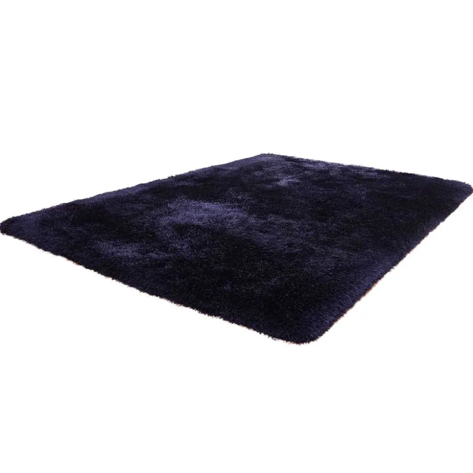Blauer Teppich mit 8 cm Hochflor - Vynna