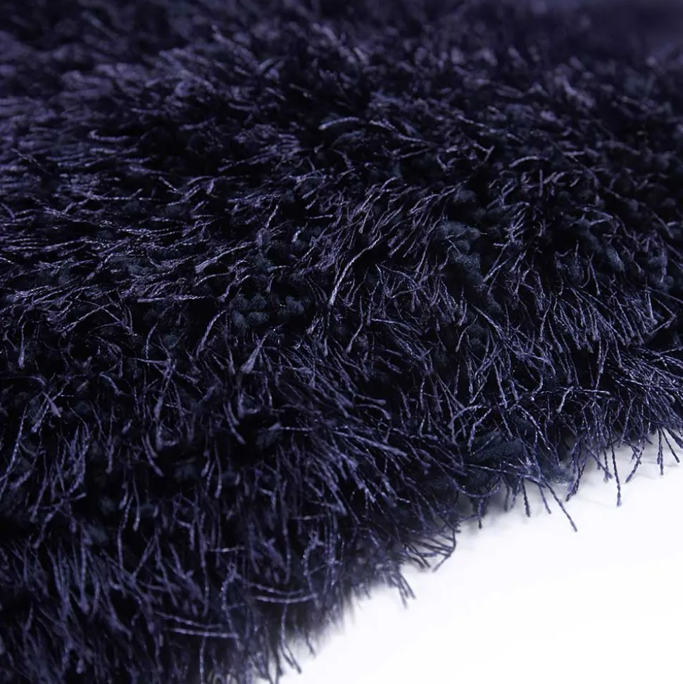 Blauer Teppich mit 8 cm Hochflor - Vynna