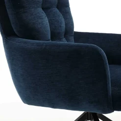 Blauer Tischsessel mit Chenillebezug - Catrizia (2er Set)