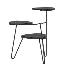 Blumenständer in Marmoroptik Schwarz - Haidon