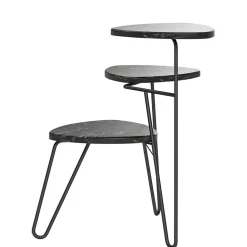 Blumenständer in Marmoroptik Schwarz - Haidon