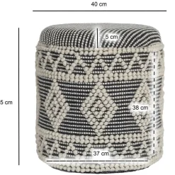 Boho Polsterhocker aus Wolle Webstoff - Fiodor