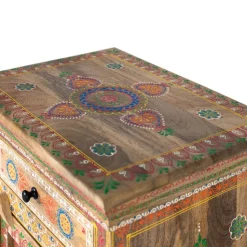 Boho Style Nachtschrank aus Mangoholz - Klapan