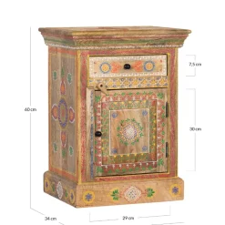 Boho Style Nachtschrank aus Mangoholz - Klapan