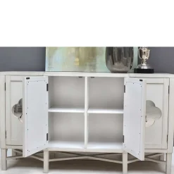 Boho Türen-Kommode in Antikweiß - Anice