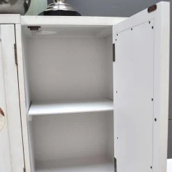 Boho Türen-Kommode in Antikweiß - Anice