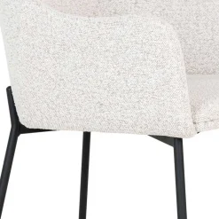 Boucle Armlehnenstühle in Cremeweiß - Astrida (2er Set)