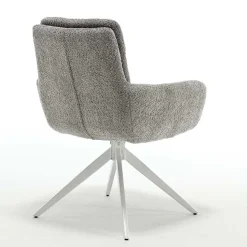 Boucle Armlehnenstuhl in Grau - Lulumo (2er Set)