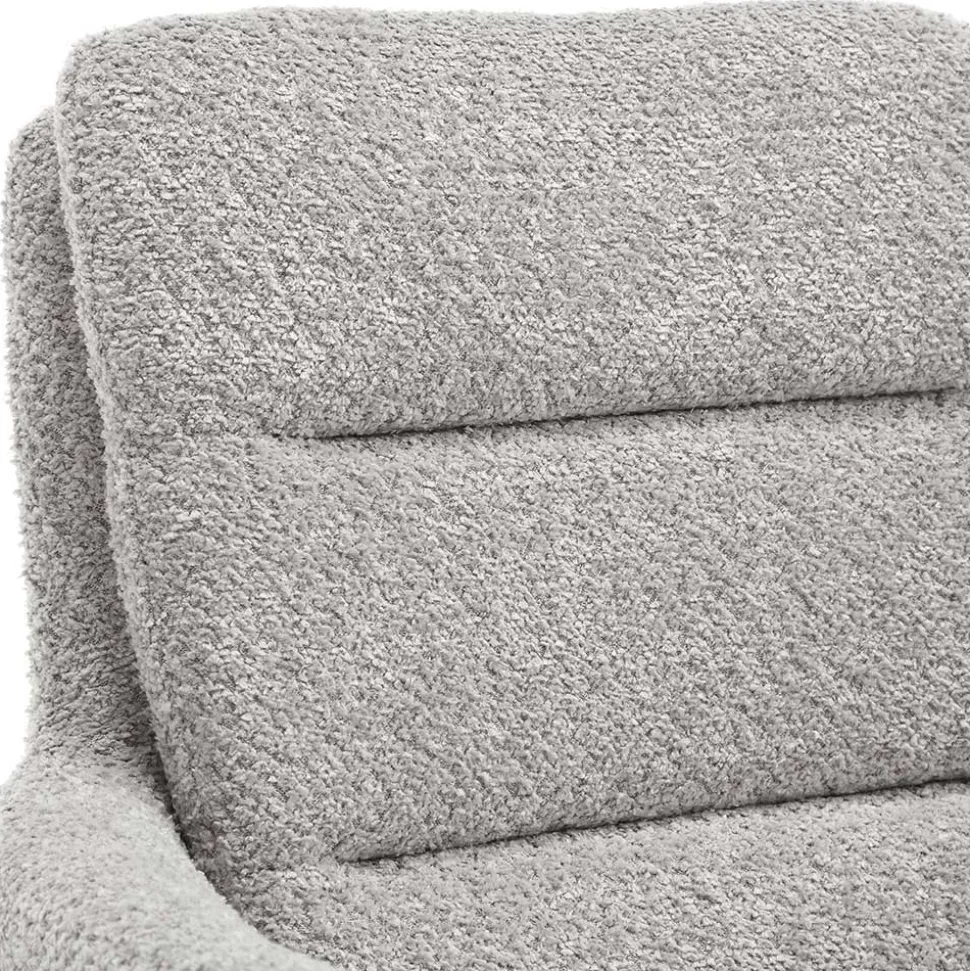 Boucle Armlehnenstuhl in Grau - Lulumo (2er Set)