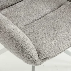 Boucle Armlehnenstuhl in Grau - Lulumo (2er Set)