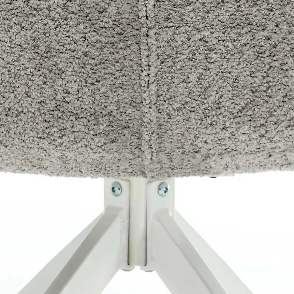 Boucle Armlehnenstuhl in Grau - Lulumo (2er Set)