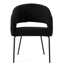 Boucle Armlehnenstuhl in Schwarz - Ivonata (2er Set)