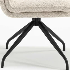 Boucle Drehstuhl in Creme - Rocono