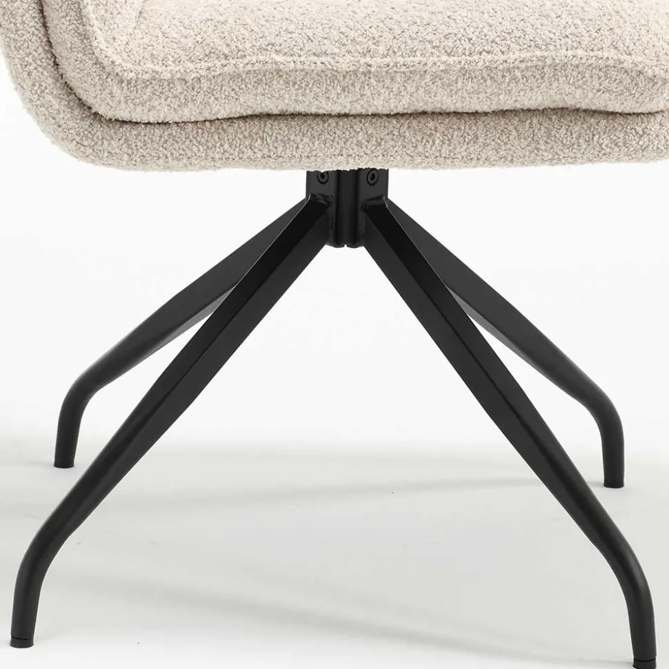 Boucle Drehstuhl in Creme - Rocono