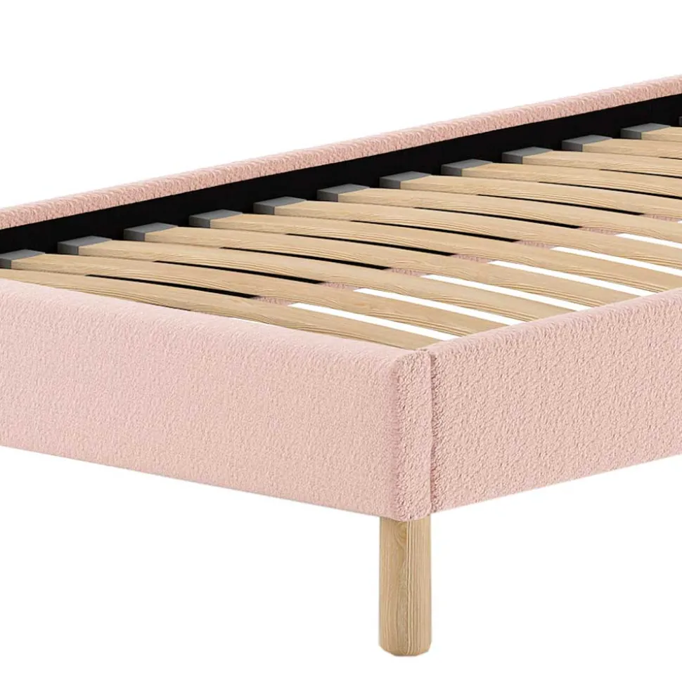 Boucle Einzelbett in Rosa mit Natur - Skylab