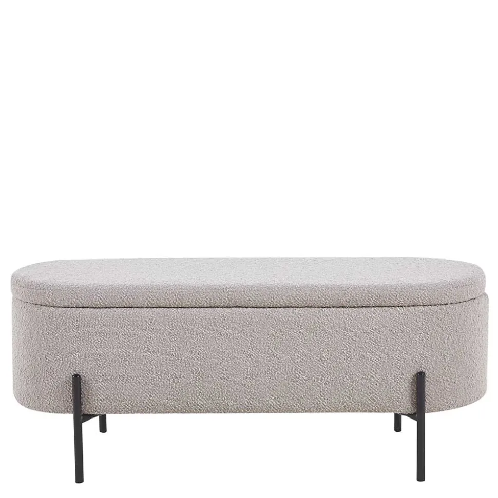 Boucle Polsterbank in Oval mit Stauraum - Buryas