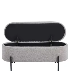 Boucle Polsterbank in Oval mit Stauraum - Buryas