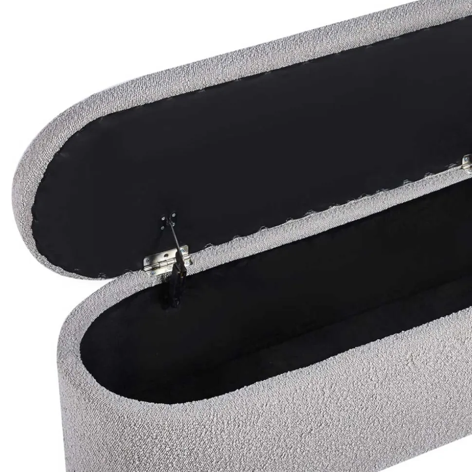 Boucle Polsterbank in Oval mit Stauraum - Buryas