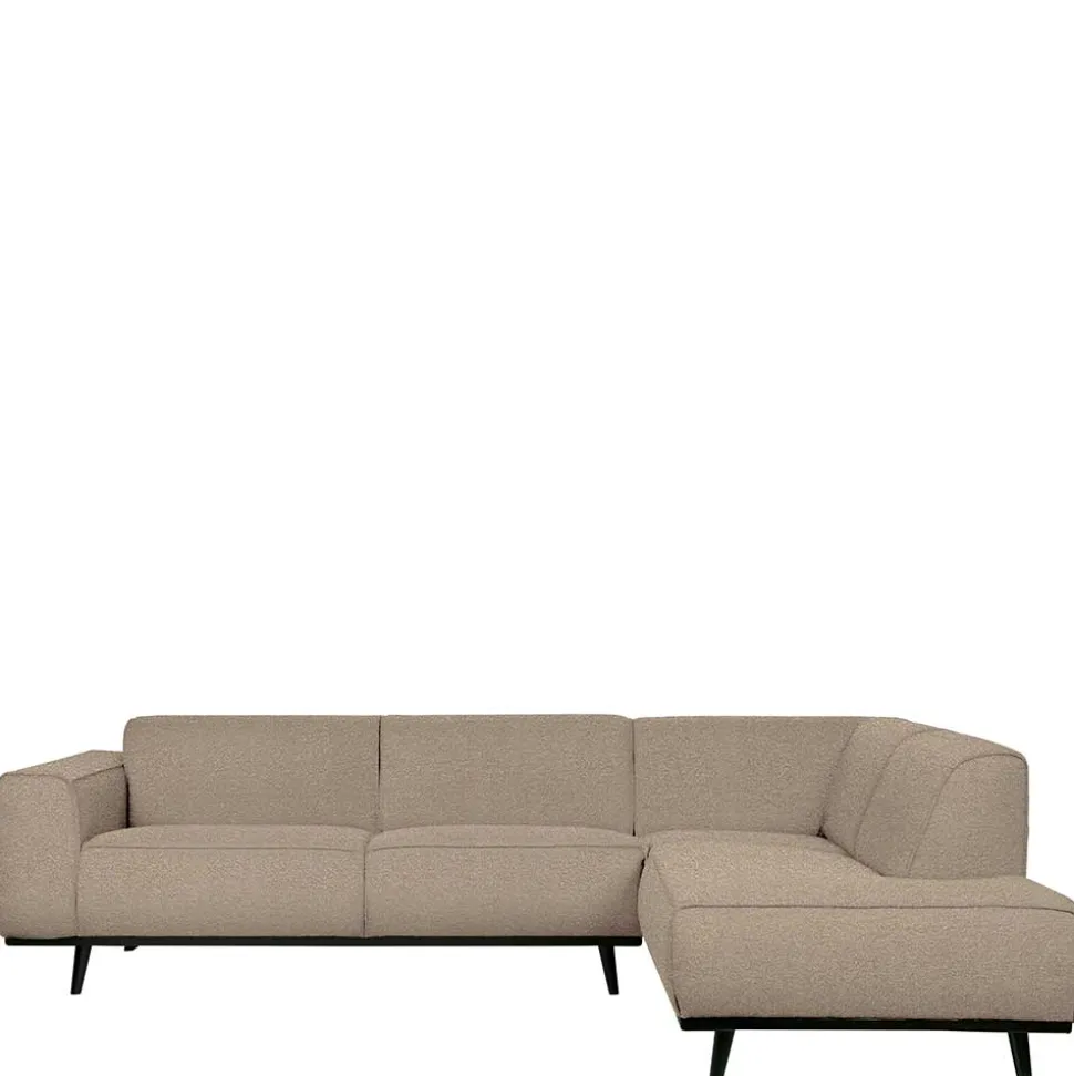 Boucle Polsterecke in Beige mit Federkern - Amindo