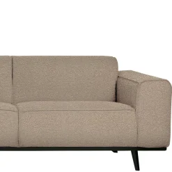 Boucle Polsterecke in Beige mit Federkern - Amindo