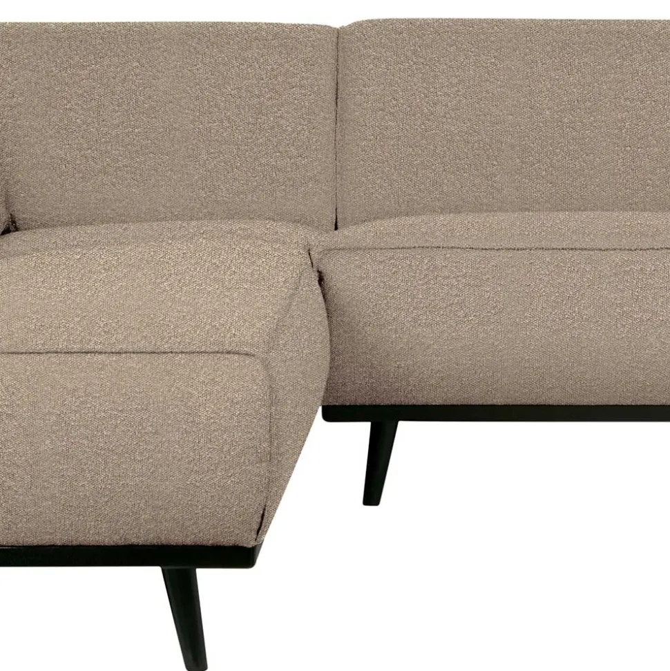 Boucle Polsterecke in Beige mit Federkern - Amindo