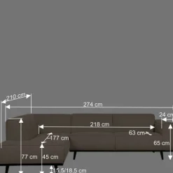 Boucle Polsterecke in Beige mit Federkern - Amindo