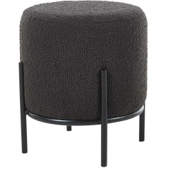 Boucle Polsterhocker in Anthrazit - Pizaras