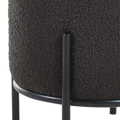 Boucle Polsterhocker in Anthrazit - Pizaras