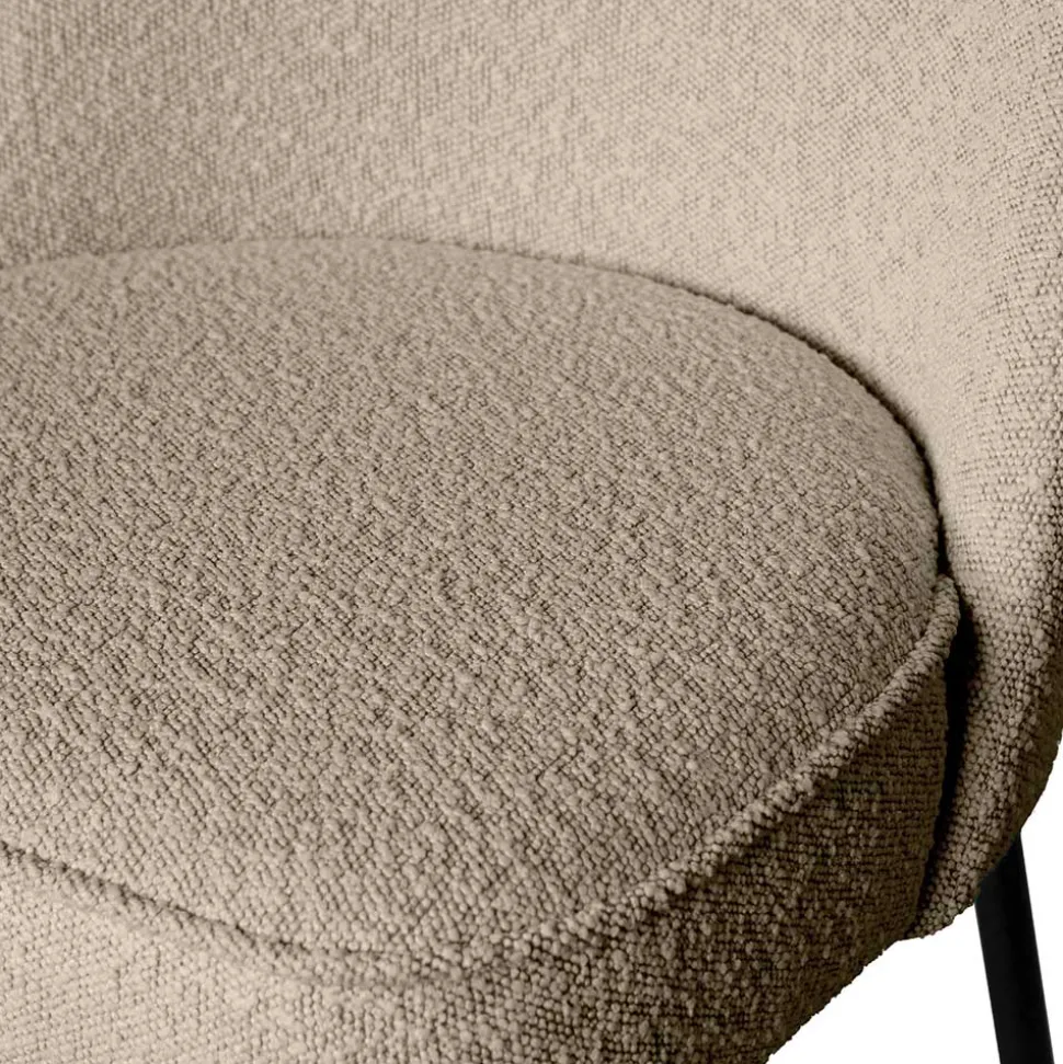 Boucle Polsterstühle in Beige - Laderla (2er Set)
