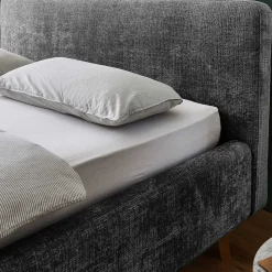 Boucle Stauraumbett in Anthrazit - Seen