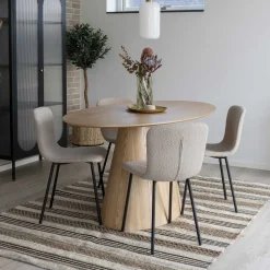 Boucle Stühle in Beige - Menoria (2er Set)