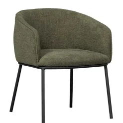 Boucle Tischsessel in Dunkelgrün - Norian